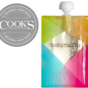 BABY BREEZA FOOD STORAGE POUCHES-REFILLABLE & DISHWASHER/FREEZER SAFE- 5 PACK